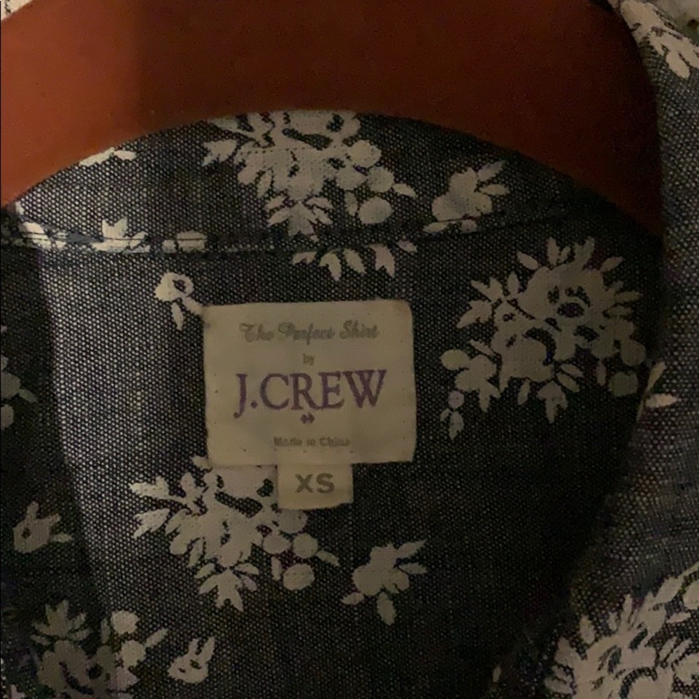 J Crew Buttom Down Patterned Chambray - image 2